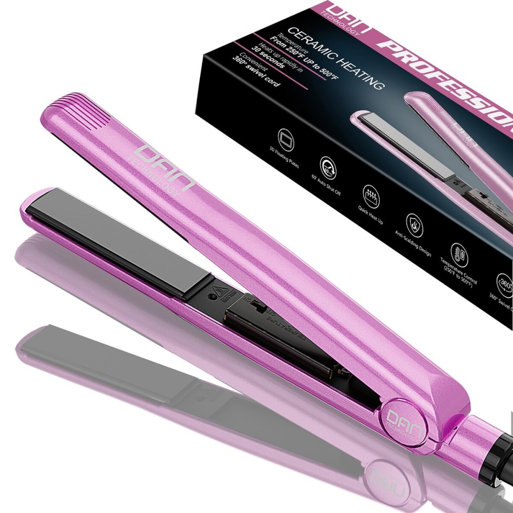 DAN Technology Hair Straightener, Ceramic Flat Iron, 1 inch, 500 , Adjustable Temperature, Dual Voltage, Professional Flat Irons for Women