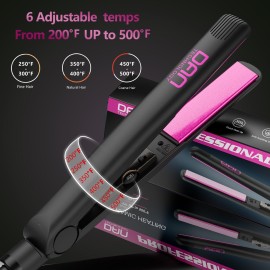 DAN Technology 1 inch Ceramic Flat Iron, 500 degree Adjustable Temperature Hair Straightener, Fast Heating, Dual Voltage, Professional Hair Iron Straightener for Thick Hair DAN Technology 1 inch Ceramic Flat Iron, 500 degree Adjustable Temperature Hair Straightener, Fast Heating, Dual Voltage, Professional Hair Iron Straightener for Thick Hair