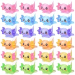 Junkin 24 Pcs Mini Axolotl Resin Charms Miniature Axolotl Ornament Tiny Animal Figures for DIY Garden Dollhouse Birthday Party Decoration Aquarium
