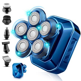 Head Shavers for Bald Men, IPX7 Waterproof Detachable Head Shaver,6D Electric Razor for Men, 6 in 1 Wet/Dry Rechargeable LED Shaving Kit with Type-C Charge Head Shavers for Bald Men, IPX7 Waterproof Detachable Head Shaver,6D Electric Razor for Men, 6 in 1 Wet/Dry Rechargeable LED Shaving Kit with Type-C Charge