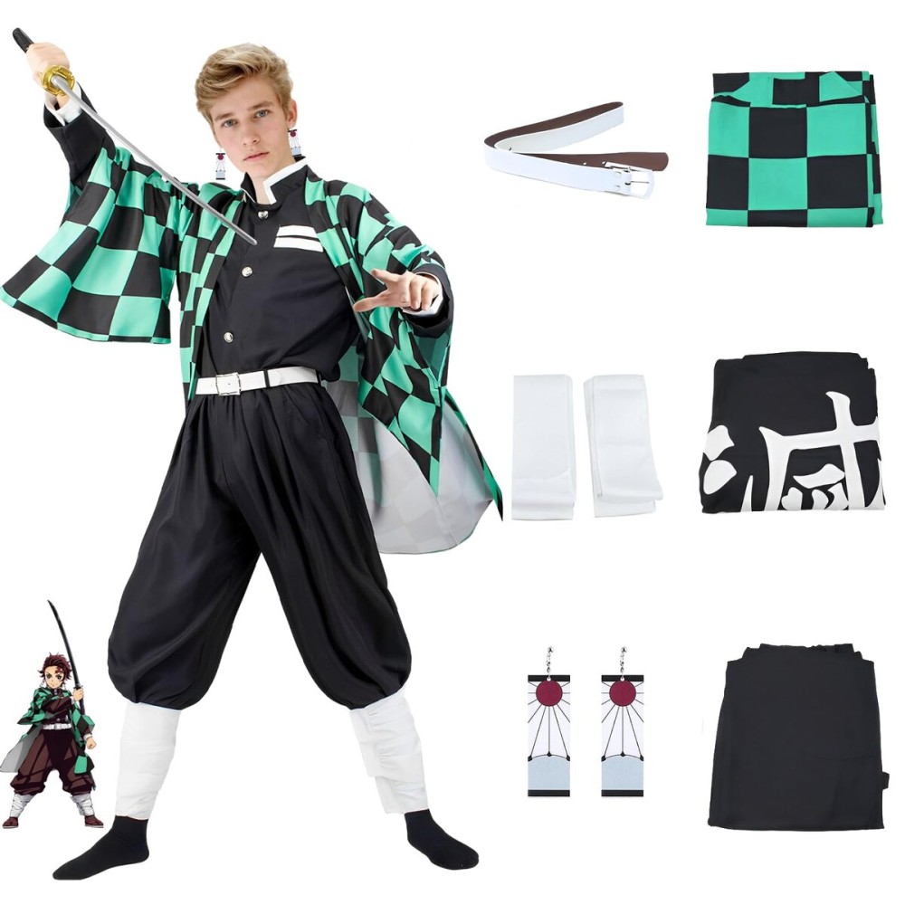 Kitimi Kamado Anime Cosplay Costume, Anime Cosplay Kimono, Halloween Costume for Women Men