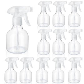 Jinei 24 Pcs 8 oz Empty Plastic Spray Bottle with Trigger Sprayers Pet Adjustable Head from Fine to Stream Refillable for Hair Plants Cooking Pets, No Leakage(Clear)