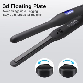 Hair Straightener Pencil Flat Iron, Ceramic Mini Small Flat Iron for Short Hair, Beards & Pixies