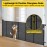 Reinforced 42 Extra Tall x 80 Wide Retractable Baby Gates with Rods to Prevent Crawling Through, Extra Tall Pet Gate for Large Openings Indoor Long Mesh Dog Gate for Stairs and Doorways, Black
