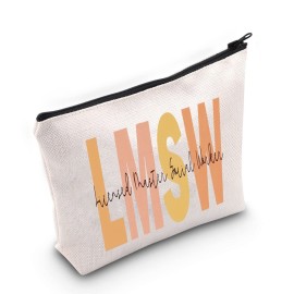 BLUPARK Social Worker Gift Social Worker LMSW LISW LCSW Makeup Bag Social Worker Graduation Gift Social Work Appreciation Gift(LMSW Bag)