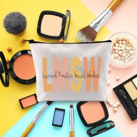 BLUPARK Social Worker Gift Social Worker LMSW LISW LCSW Makeup Bag Social Worker Graduation Gift Social Work Appreciation Gift(LMSW Bag)