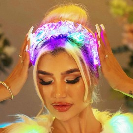 GORTIN Light up Headband LED Glowing Headpiece Rave Costume Headwear Hair Accessories for Women GORTIN Light up Headband LED Glowing Headpiece Rave Costume Headwear Hair Accessories for Women