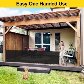 195 Inch Extra Wide Retractable Baby Gate for Large Openings, 33 Tall Super Long Baby Gate for Doorway and Stairs Indoor Outdoor Retractable Dog Gate Long Mesh Child Gates for Kids or Pets, Black