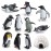SCAHOW 11PCS Penguin Toys, Plastic Arctic Animal Penguin Figures for Kids, Realistic Polar Animals Penguin Figurines Set with Igloo Model, Cake Topper Winter Miniature Toys Decoration