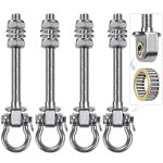 Dolibest Swing Hangers with Bearing - 4 Pack Stainless Steel 304 Hardware Hooks for Wood & Metal Beams, Ideal for Hanging Hammocks, Yoga Swings, Porch Swing, Boxing Bag 1500 LB Capacity - 5\'\' x M2/5\'\'