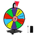 WJTQTBT 12 Heavy Duty Spinning Wheel for Prizes,10 Colorful Prize Slots Tabletop Spinner,Color Prize Wheel for Trade Show,Fortune Spinning Game,Carnival