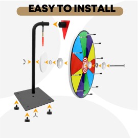 WJTQTBT 12 Heavy Duty Spinning Wheel for Prizes,10 Colorful Prize Slots Tabletop Spinner,Color Prize Wheel for Trade Show,Fortune Spinning Game,Carnival