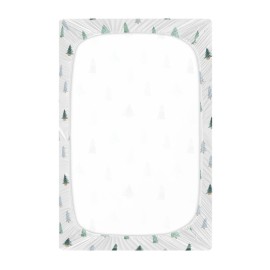 Burbuja Christmas Tree Crib Sheet for Boys Girls, Fitted Crib Sheet 28 x 52 in for Standard Crib & Toddler Bed Mattresses, Soft & Breathable