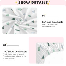 Burbuja Christmas Tree Crib Sheet for Boys Girls, Fitted Crib Sheet 28 x 52 in for Standard Crib & Toddler Bed Mattresses, Soft & Breathable