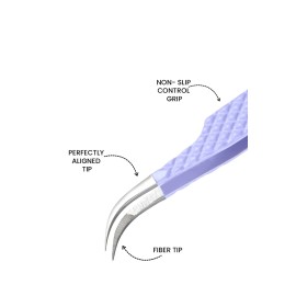 Fiber Tip Lash Tweezers- Pack of 3 Eyelash Extension Tweezers Professional- Lash Tweezers. (Mauve Purple)