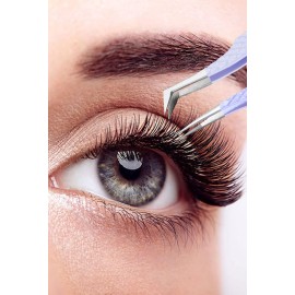 Fiber Tip Lash Tweezers- Pack of 3 Eyelash Extension Tweezers Professional- Lash Tweezers. (Mauve Purple)