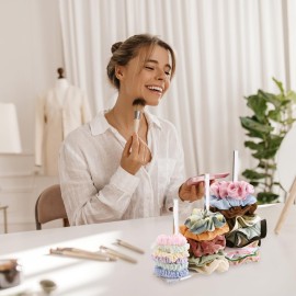 SMUK 3-Tiers Acrylic Scrunchie Holder Stand, Clear Hair Tie Organizer Storage for Women Teen Girls Gifts Scrunchy Hair Accessories Organizer