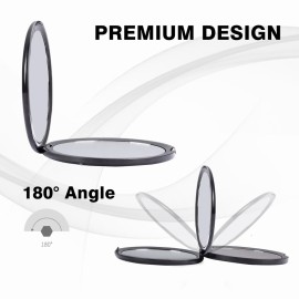 Supertina Mirror Compact for Purses, Distortion Free Maginfying Travel Mirror, 1x and 10x Magnification for Aging Eyes, Applying Eye Makeup