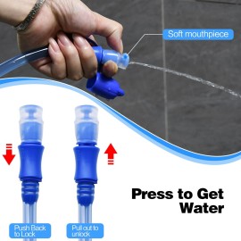 Mdvora 1.5L/2L/2.5L/3L Hydration Bladder, Large Opening Water Storage Bladder Bag, for Cycling Hiking Camping(2L,1 Pack)