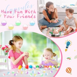 Honoson 500 Pcs Vending Machine Capsules 1.1 Gumball Machine Capsule Small Empty Toy Capsules Clear Colored Plastic Gumball Machine Containers for Toy Candy Party Favors(Macaron Colors,Round)