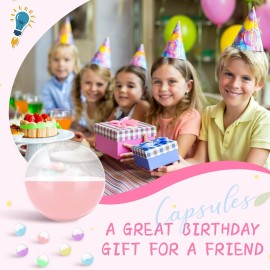 Honoson 500 Pcs Vending Machine Capsules 1.1 Gumball Machine Capsule Small Empty Toy Capsules Clear Colored Plastic Gumball Machine Containers for Toy Candy Party Favors(Macaron Colors,Round)