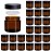 Galssmagic 2 oz Amber Glass Jars with Lids,24 Pack 2oz Small Glass Jars with Inner Liners and Black Lids,Travel Jars for Cosmetics Container,Cream Lotion,Body Scrub, Lotion