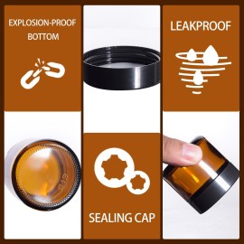 Galssmagic 2 oz Amber Glass Jars with Lids,24 Pack 2oz Small Glass Jars with Inner Liners and Black Lids,Travel Jars for Cosmetics Container,Cream Lotion,Body Scrub, Lotion Galssmagic 2 oz Amber Glass Jars with Lids,24 Pack 2oz Small Glass Jars with Inner Liners and Black Lids,Travel Jars for Cosmetics Container,Cream Lotion,Body Scrub, Lotion