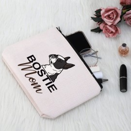 G2TUP Boston Terrier Lover Gift Bostie Mom Makeup Bag Boston Terrier Mom Cosmetic Bag Boston Terrier Owner Gift Dog Lover Gift (Bostie Mom MB)