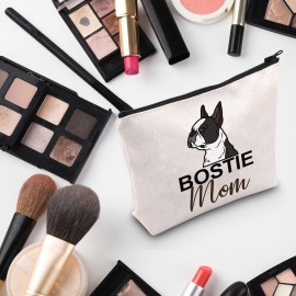 G2TUP Boston Terrier Lover Gift Bostie Mom Makeup Bag Boston Terrier Mom Cosmetic Bag Boston Terrier Owner Gift Dog Lover Gift (Bostie Mom MB)