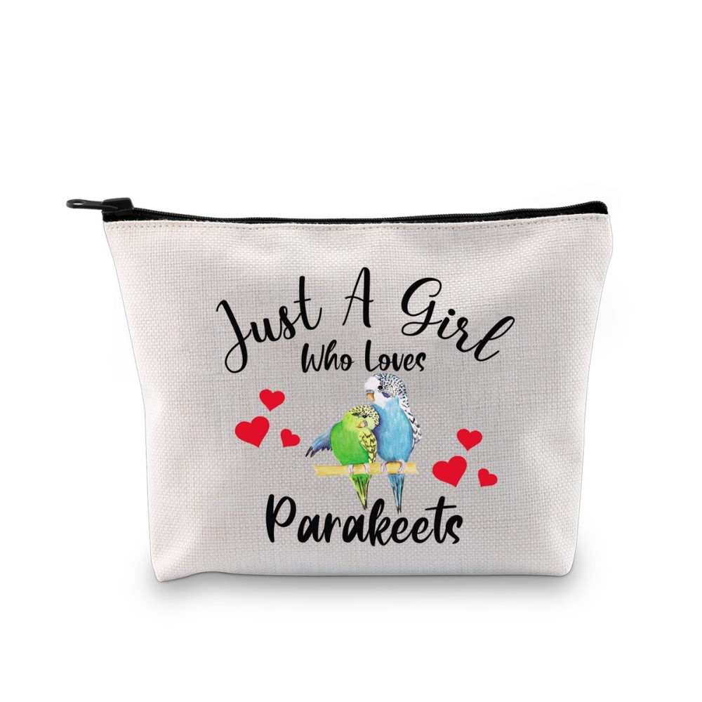 G2TUP Parakeets Gift Who Loves Parakeets Makeup Bag Parakeets Lover Cosmetic Bag Bird Birding Gift Bird Watching Birdwatcher Zipper Travel Bag (Who Loves Parakeets MB)