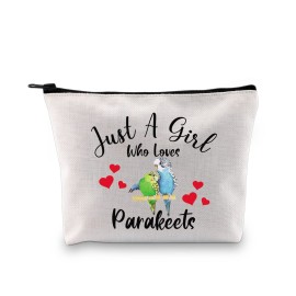 G2TUP Parakeets Gift Who Loves Parakeets Makeup Bag Parakeets Lover Cosmetic Bag Bird Birding Gift Bird Watching Birdwatcher Zipper Travel Bag (Who Loves Parakeets MB)