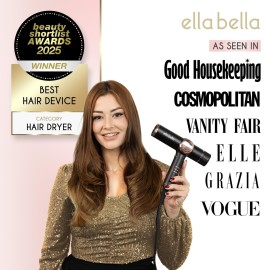ELLA BELLA Professional Ionic Hair Dryer with Diffuser  Negative Ion Blow Dryer  Suitable All Hair Types  Intelligent Heat Control & Rapid Drying Speeds  Lightweight Design  Low Noise Technology
