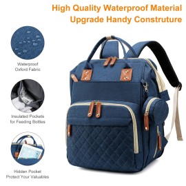 Awanhe Baby Diaper Bag Backpack with Changing Station, Waterproof Baby Bags for Boys Girls, USB Charging Port, Baby Shower Gifts, Blue