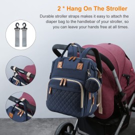 Awanhe Baby Diaper Bag Backpack with Changing Station, Waterproof Baby Bags for Boys Girls, USB Charging Port, Baby Shower Gifts, Blue