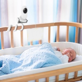 Universal Baby Monitor Mount Holder for Vtech VM3252 VM819, Hello Baby HB30 HB35, and Most 5.3 to 8.1cm Wide Baby Monitors Camera Shelf for Crib Cot Shelves - Without Tools or Wall Damage