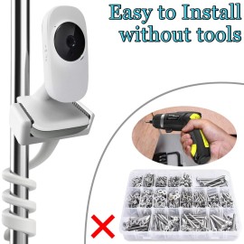 Universal Baby Monitor Mount Holder for Vtech VM3252 VM819, Hello Baby HB30 HB35, and Most 5.3 to 8.1cm Wide Baby Monitors Camera Shelf for Crib Cot Shelves - Without Tools or Wall Damage