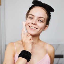 YIFVNGHUI Wrist Towels for Washing Face spa Wristbands and Headband Microfiber Quick Dry Absorbent Wristbands for Girls Men Makeup 6PCS Arm Bands Set(Black&Grey) YIFVNGHUI Wrist Towels for Washing Face spa Wristbands and Headband Microfiber Quick Dry Absorbent Wristbands for Girls Men Makeup 6PCS Arm Bands Set(Black&Grey)