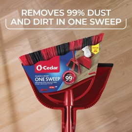 O-Cedar One Sweep Broom with Step-On Dustpan | Remove 99% with One Sweep | Lightweight Quiet Cleaning Tool | Ideal for Pet Owners O-Cedar One Sweep Broom with Step-On Dustpan | Remove 99% with One Sweep | Lightweight Quiet Cleaning Tool | Ideal for Pet Owners