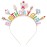 NVENF Birthday Crown Cake Candy Tiara for Girls, Happy Birthday Accessory (Pattern B)