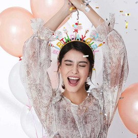 NVENF Birthday Crown Cake Candy Tiara for Girls, Happy Birthday Accessory (Pattern B)