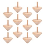 Totority Wooden Gyro, Wooden Top Bulk 36Pcs Handmade Wood Tops Gyro Painting Gyro DIY Rotated Gyro Playthings