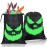 Kingdder 2 Pcs Halloween Glow in The Dark Ghost Bag 16.5 x 13.4 Inch Treat Bags with Drawstrings Cloth Candy Sack Luminous Reusable Tote Bags for Halloween Party Favors Supplies Gift (Fierce)