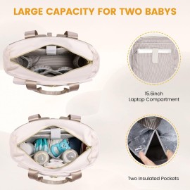 LOVEVOOK Diaper Bag Backpack,Diaper Bag Tote with Insulated Pockets,Baby Bag for Girl Boy with Changing Pad,Large Baby Diaper Bag with Pacifier Case,15.6 Inch Anti-Theft Laptop Backpack for Women