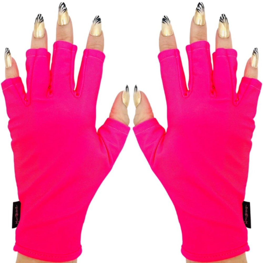 ManiGlovz - The ORIGINAL UPF 50+ UV Light Protective Nail Gloves | Gel Manicure Gloves and Anti UV Fingerless Gloves for Women | Can be Used as Sun Protection Gloves for Driving | Neon Pink ManiGlovz - The ORIGINAL UPF 50+ UV Light Protective Nail Gloves | Gel Manicure Gloves and Anti UV Fingerless Gloves for Women | Can be Used as Sun Protection Gloves for Driving | Neon Pink
