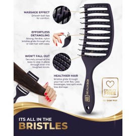 BEAUXSOI Vented Detangling Brush for Wet or Dry, Thick, Coily, and Curly Hair | Curved Vent Brush for Blow Drying BEAUXSOI Vented Detangling Brush for Wet or Dry, Thick, Coily, and Curly Hair | Curved Vent Brush for Blow Drying