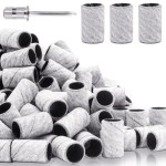 240Grit Nail Sanding Bands for Nail Drill, 100Pcs Fine Grit Nail Sanding Bands for Nail Drill with 3/32 Nail Sanding Bit for Natural Nail, Sanding Band for Nail Drill Set for Manicure & Pedicure