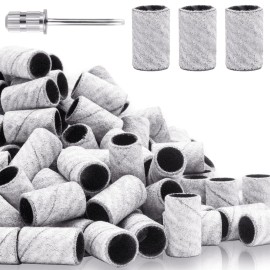 240Grit Nail Sanding Bands for Nail Drill, 100Pcs Fine Grit Nail Sanding Bands for Nail Drill with 3/32 Nail Sanding Bit for Natural Nail, Sanding Band for Nail Drill Set for Manicure & Pedicure