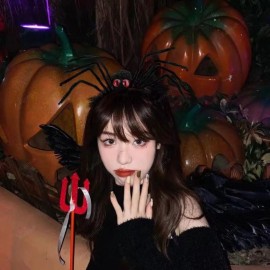 Halloween Spider Headband Cosplay Costume Headpiece Scare Spider Dress Up Accessory Hair Hoop Festival Headdress (Black) Halloween Spider Headband Cosplay Costume Headpiece Scare Spider Dress Up Accessory Hair Hoop Festival Headdress (Black)