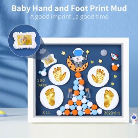 MCstars Baby Handprints & Footprints Clay Frame, Moms Memorial Print, Newborn Photo Frame