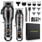 HIENA PRO Hair Clippers for Men, Professional Cordless Rechargeable T Liner Trimmer Set, Barber Hair Cutting Kit With LED Display, Gifts